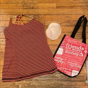 Lululemon Crossback Tank Coral/Blk 8 Perfect!